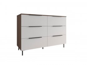 Комод 1300 Роза (орех франклин карамельный/бежевый скин) в Шипуново - shipunovo.mebel-nsk.ru | фото