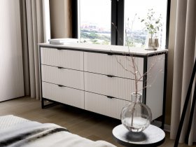 Комод 6 ящиков Нора (персидский жемчуг) в Шипуново - shipunovo.mebel-nsk.ru | фото