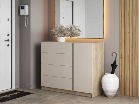 Комод Бостон  КМ-001 (дуб крафт серый/кашемир) в Шипуново - shipunovo.mebel-nsk.ru | фото