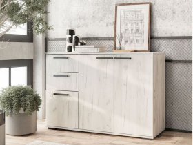 Комод Стандарт-3 NEW (дуб крафт белый) в Шипуново - shipunovo.mebel-nsk.ru | фото