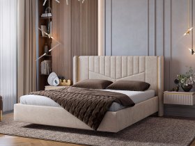 Кровать двуспальная 1,6м Диор (кашемир суфле (велюр)) в Шипуново - shipunovo.mebel-nsk.ru | фото