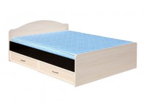 Кровать  двуспальная с ящиками 1,6м-1 (круглая спинка) в Шипуново - shipunovo.mebel-nsk.ru | фото