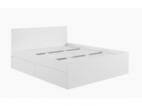 Кровать двуспальная с ящиками 1,6м Мадера-М1600 (белый) в Шипуново - shipunovo.mebel-nsk.ru | фото