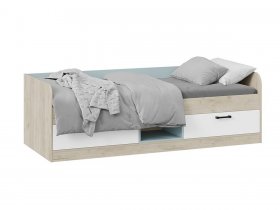 Кровать комбинированная «Оливер» Тип 1 401.003.000 (дуб крафт серый/белый/серо-голубой) в Шипуново - shipunovo.mebel-nsk.ru | фото
