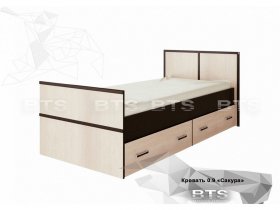 Кровать односпальная с ящиками 0,9м Сакура (BTS) в Шипуново - shipunovo.mebel-nsk.ru | фото