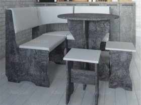 Кухонный уголок Лотос  (цемент темный к/з White) в Шипуново - shipunovo.mebel-nsk.ru | фото