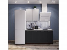 Модульная кухня Классика (белый глянец/черный) в Шипуново - shipunovo.mebel-nsk.ru | фото