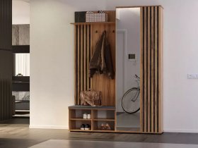 Прихожая Марракеш (дуб вотан/цемент темный) в Шипуново - shipunovo.mebel-nsk.ru | фото