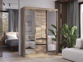 Шкаф-купе ШКК-06 Энигма (венге/дуб каньон) в Шипуново - shipunovo.mebel-nsk.ru | фото