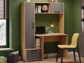 Стол письменный тип 15 (дуб крафт золотой/графит серый) в Шипуново - shipunovo.mebel-nsk.ru | фото