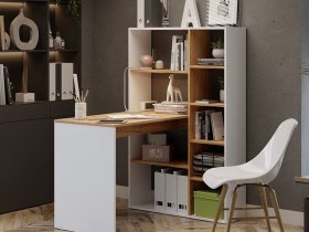 Стол письменный тип 16 (дуб крафт золотой/белый ясень) в Шипуново - shipunovo.mebel-nsk.ru | фото