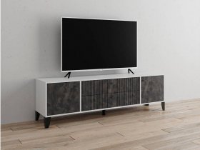 Тумба под ТВ Парус-10 (белый/мальта грей) в Шипуново - shipunovo.mebel-nsk.ru | фото